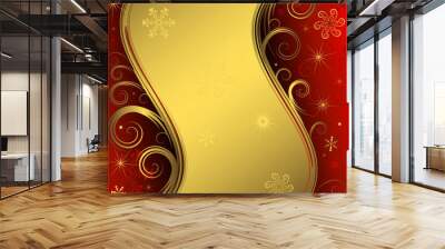 red and golden christmas background (vect Wall mural