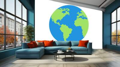 Earth globes isolated on white background. Flat planet Earth icon. Vector illustration. Wall mural