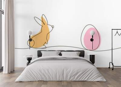 easter bunny with egg Wall mural