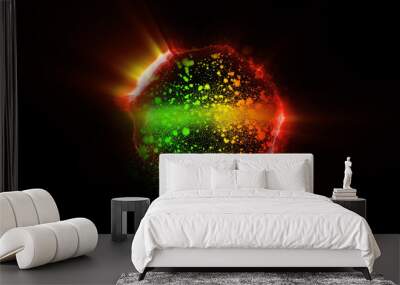 energy sector.Futuristic magical plasma circle  glows in space.
 Wall mural