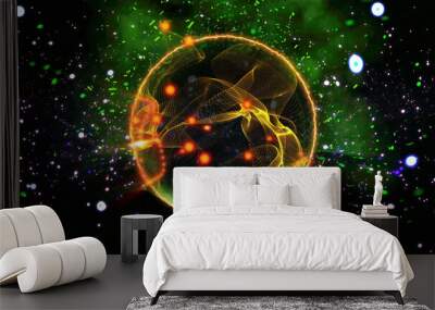 energy sector.Futuristic magical plasma circle  glows in space.
 Wall mural