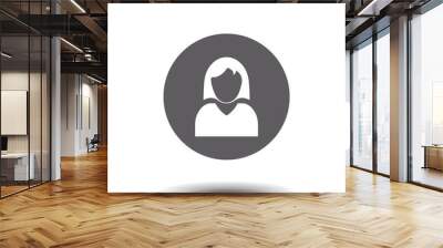 Female user account or user profile flat icon for apps and websites Wall mural