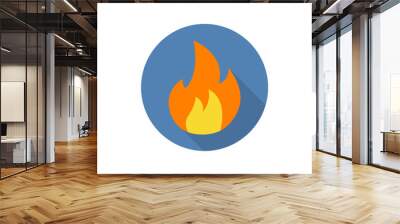 Fire icon symbol vector. on white background Wall mural