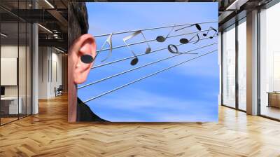 listening to music Wall mural