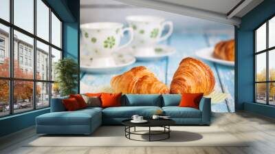 Tasty french croissants for breakfast Wall mural