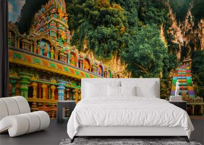 Colorful stairs of Batu caves. Malaysia Wall mural