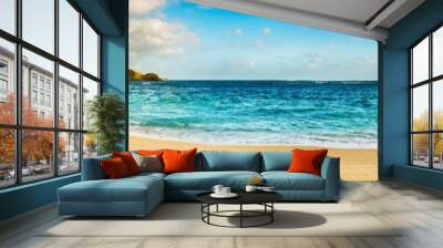 Sandy tropical beach. Panorama Wall mural