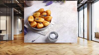 french traditional madeleine biscuits with lavender Wall mural