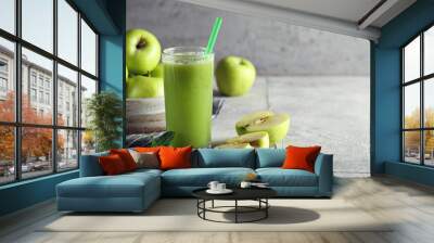 smoothie ripe organic green apples for healthy eating Wall mural