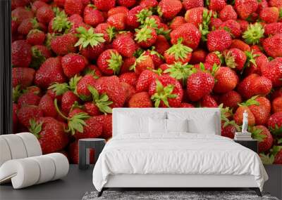 Strawberry background Wall mural