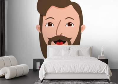 Male emoji cartoon character. Wall mural