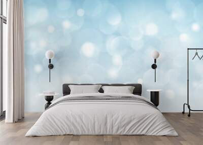 Abstract background with bokeh effects in light blue colors Wall mural