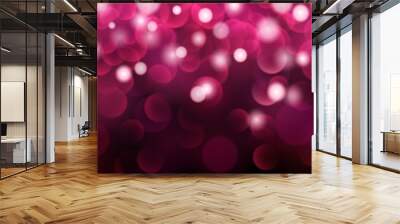 Abstract dark background with bokeh effects in pink colors Wall mural