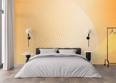 Abstract halftone background of small dots and wavy lines in orange colors Wall mural