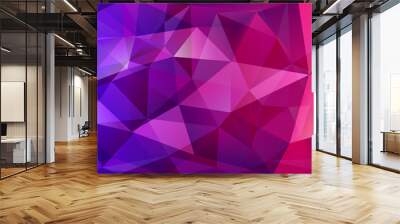 abstract polygonal background of many triangles in purple colors Wall mural