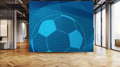 Football or soccer background with big ball in gray colors Wall mural