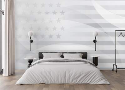 Independence day abstract background with elements of the american flag in gray colors Wall mural