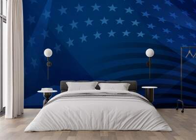 Independence day abstract background with elements of the american flag in red and blue colors Wall mural