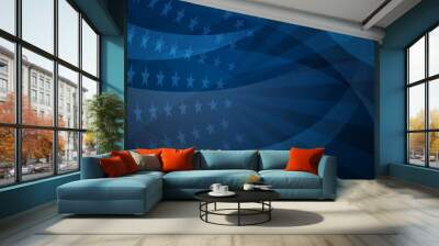 independence day abstract background with elements of the american flag in red and blue colors Wall mural