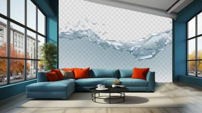 Transparent water wave. Transparency only in vector file Wall mural