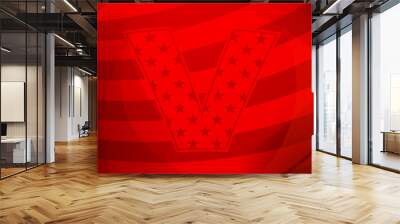 US presidential elections abstract background with elements of the american flag and large letter V in red colors Wall mural