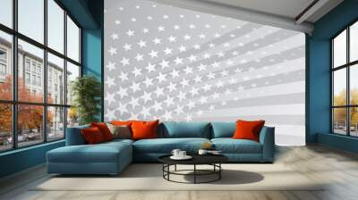 USA independence day abstract background with elements of american flag in gray colors Wall mural