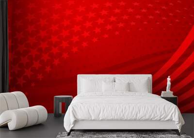 USA independence day abstract background with elements of american flag in red colors Wall mural