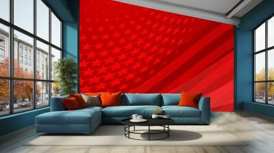 USA independence day abstract background with elements of american flag in red colors Wall mural