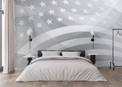 USA independence day abstract background with elements of the american flag in gray colors Wall mural