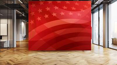 USA independence day abstract background with elements of the american flag in red colors Wall mural