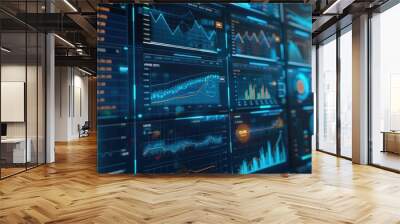 New analytics concept utilizes big data technology for business finance. Wall mural