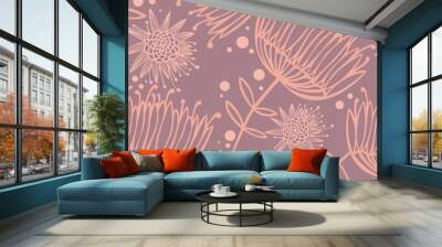 vector flower and Leaf retro pattern Wall mural