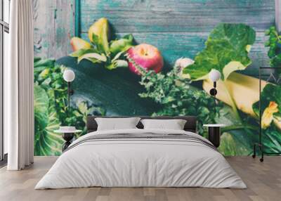 Banner Assortment Fresh Organic Vegetables Market Wall mural