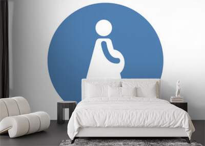 Pregnant woman vector silhouette icon illustration isolated on white background. Pregnant woman vector silhouette. Wall mural