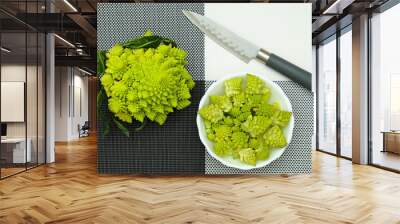 Romanesco cabbage on a serving napkin Wall mural