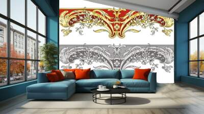 Ornament border vector Wall mural