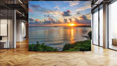 beautiful sunset over calm sea Wall mural