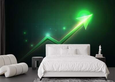 green graph with arrow Wall mural