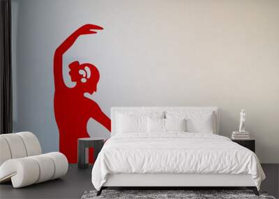 statuette. passionate dance. woman in red Wall mural