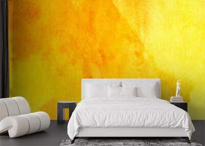 Texture of the paper, tinted with light and deep stains of yellow watercolor. Banner format Wall mural