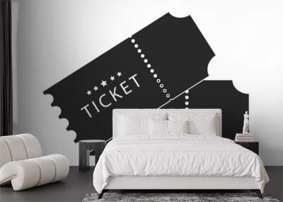 Tickets for attending an event or film on a transparent background. Beautiful modern travel flyers. Wall mural