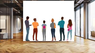 people stand back. a group of people standing back Wall mural