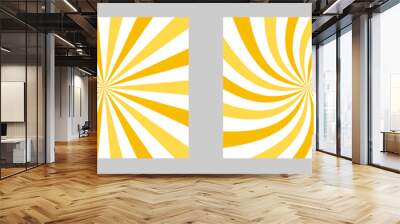 Solar explosion Sun Burst Effect. Yellow, orange color burst set of 2 sun rays background. Circus background, abstract pattern with concentrated line that creates a lively and bright atmosphere. Wall mural