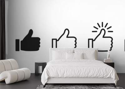 vector thumbs up set. Thumbs up. Set of design elements. Wall mural