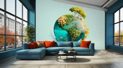 World environment and earth day concept with globe	 Wall mural