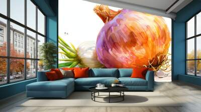 onion isolated on white Wall mural