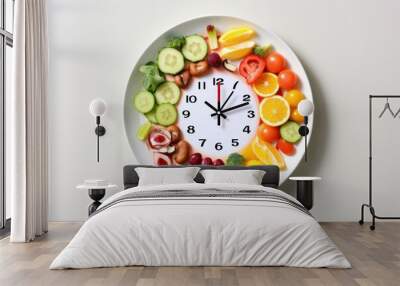 20:4 fasting and a rainbow of fruits and greens on your plate.Intermittent fasting Wall mural