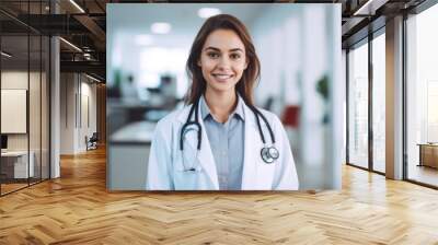 smiling female doctor looking at camera, medicine healthcare concept Wall mural