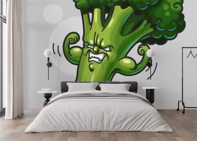 funny cartoon broccoli Wall mural