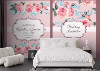 Vintage wedding invitation Wall mural